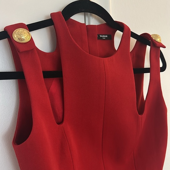 Balmain Red Mini Dress - Picture 4 of 15